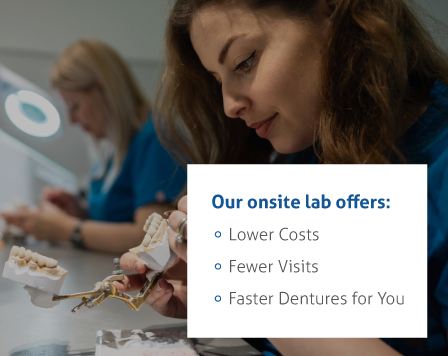 Onsite Lab Offers on Dentures at the Dental Center of Florence in Florence, KY & Tri-State area.